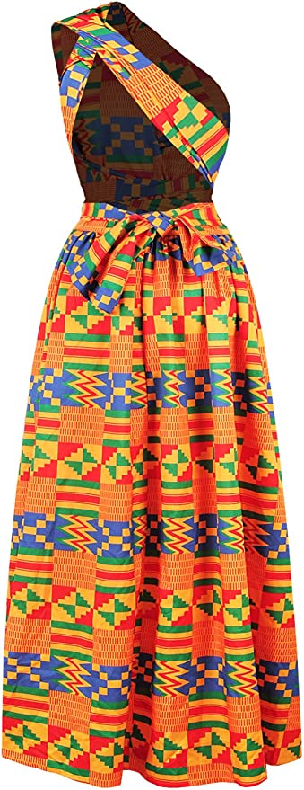 Robe Imprimée Wax Grande Taille Afrique Orange