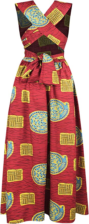 Robe Imprimée Wax Grande Taille Afrique Rouge