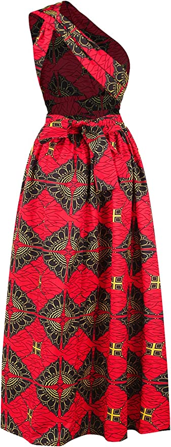 Robe Imprimée Wax Grande Taille Afrique Rouge