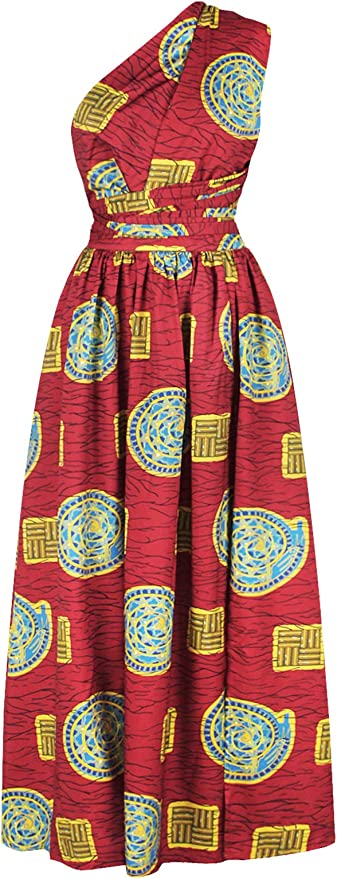 Robe Imprimée Wax Grande Taille Afrique Rouge