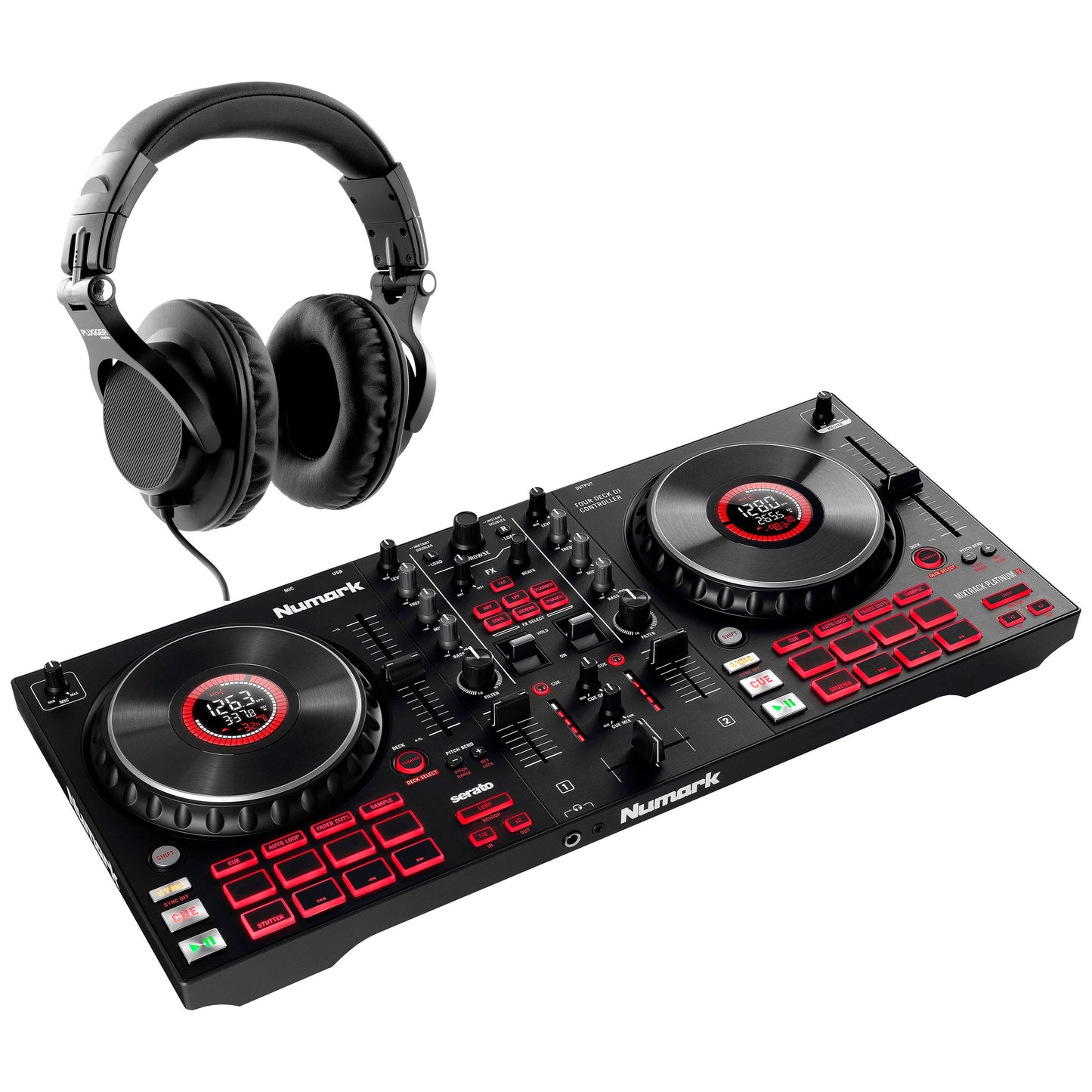 PACK MIXTRACK PLATINUM FX + CASQUE - NUMARK CONTRÔLEUR DJ USB