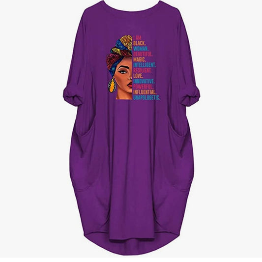 Robe style africaine wax violet