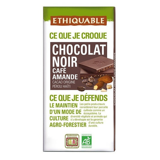 Chocolat Noir Café Amande bio & équitable