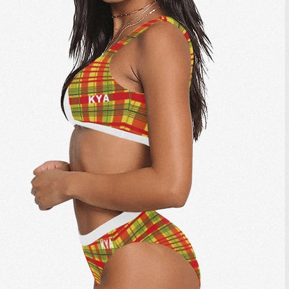 Maillot De Bain sport 2 pièces créole madras