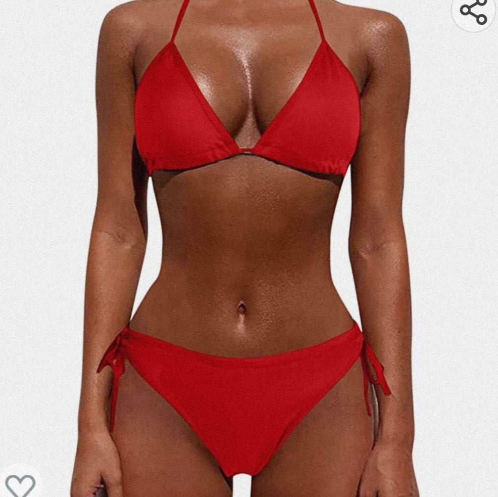 Maillot De Bain 2 pièces Rouge