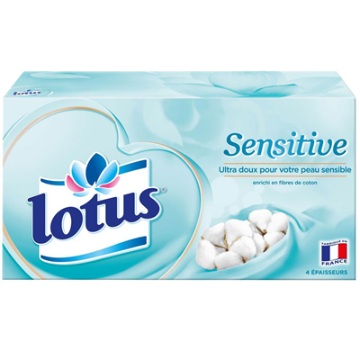 Mouchoir boîte Sensitive x 80 Lotus