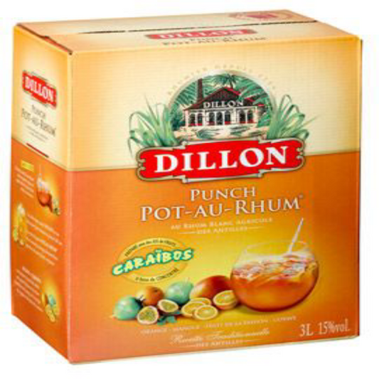 Ce planteur en format 3 litres est réalisé par Dillon à partir de rhum agricole de Martinique (du blanc mais aussi du rhum élevé sous bois !), de jus d’orange et d’épices.