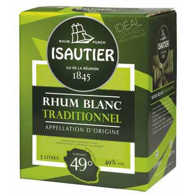 Rhum Traditionnel Isautier blanc 49° Cubi 3 L