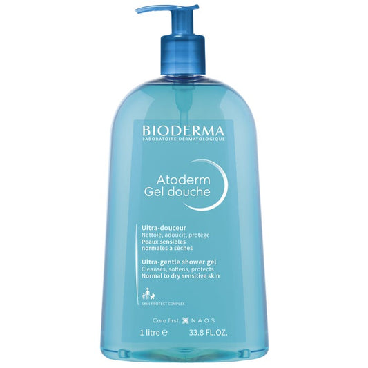 Gel Douche Ultra-Douceur - Peaux Sensibles Normales à Sèches, 1L Atoderm Bioderma