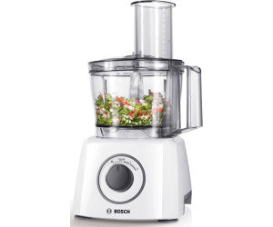 Bosch MultiTalent 3 MCM3100W – Robot de cuisine polyvalent avec plus de 20 fonctions – 800 W – Capacité de 2,3 L – Couleur : Blanc/Gris [Classe énergétique A]