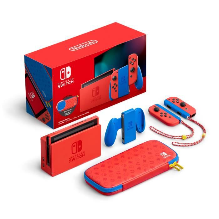 Console Nintendo Switch avec une paire de Joy-Con rouges + 1 code
