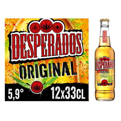 Bière aromatisée à la tequila 5.9° 12 x 33 cl Desperados