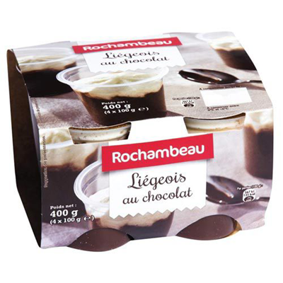 Liégeois Chocolat 4 x 100 g Rochambeau