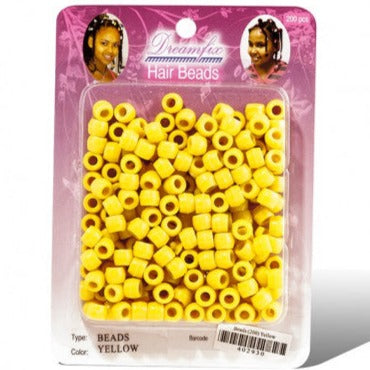 Perles plastique à clip x100 hair beads jaune