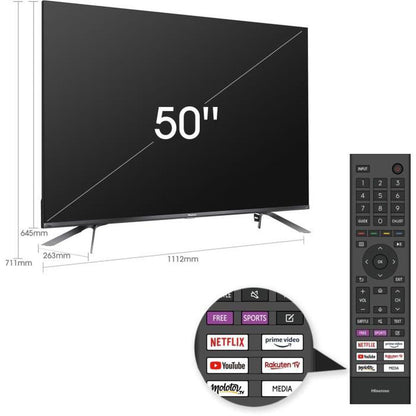HISENSE 50E76GQ - TV QLED UHD 4K - 50" (127cm) - Dolby Vision - son Dolby Atmos - Smart TV - 3 X HDMI 2.1