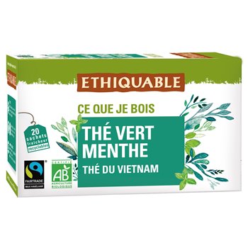 Thé Vert Menthe Bio Ethiquable Menthe - 36g