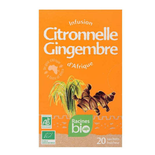 Infusion d'Afrique BIO, saveurs citronnelle gingembre