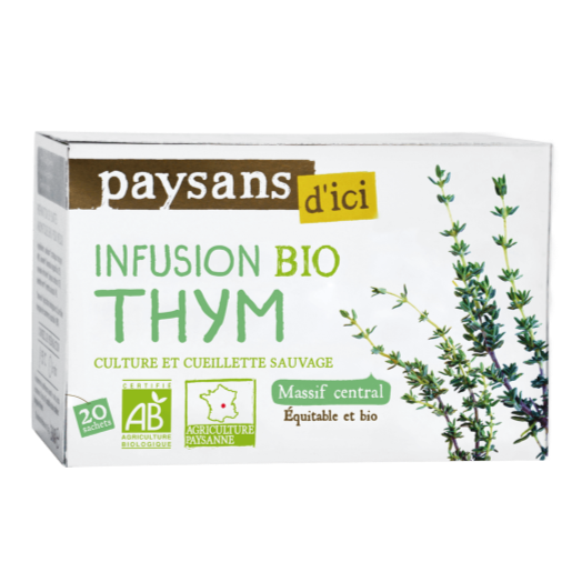 Infusion Bio Ethiquable thym Massif Central 30gr 20 sachets 