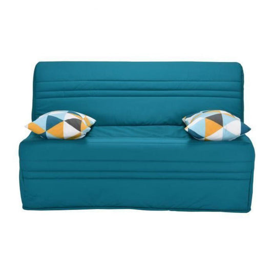 Banquette BZ GEOMETRICO - Tissu turquoise - L 143 x P 101 x H 95 cm