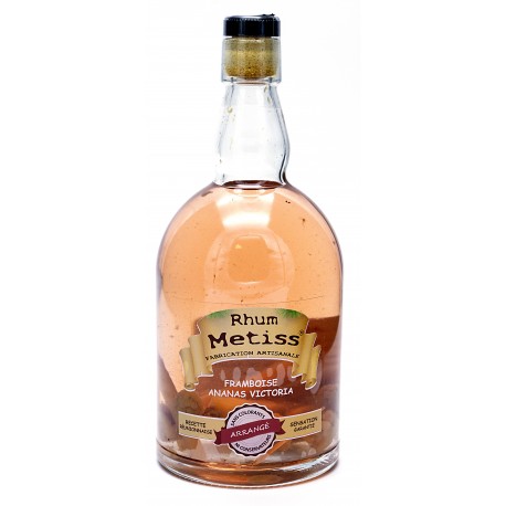 Rhum Arrangé- Framboise - Ananas Victoria 70cl 23.7° - Métiss Île de la Réunion