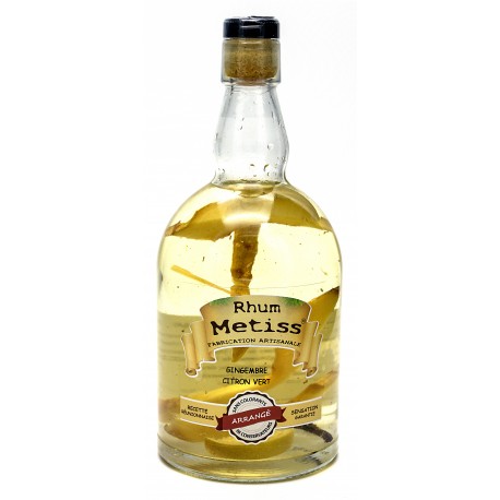 Rhum Arrangé- Gingembre - Citron Vert 70cl 23.7° - Métiss Île de la Réunion