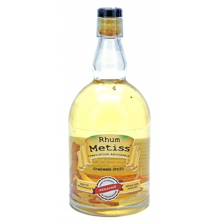 Rhum Arrangé- Gingembre - Épices 70cl 23.7° - Métiss Île de la Réunion