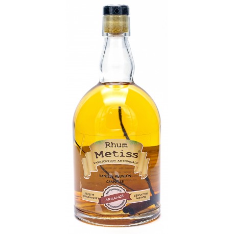 Rhum Arrangé- Vanille Réunion - Cannelle 70cl 23.7° - Métiss Île de la Réunion