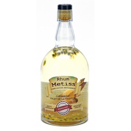 Rhum Arrangé- Carambole - Fruit de la Passion 70cl 23.7° - Métiss Île de la Réunion