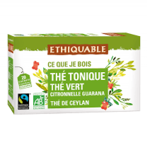 Thé vert Bio Ethiquable tonique guarana-citronnelle - 36g