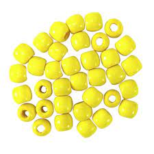 Perles plastique à clip x100 hair beads jaune